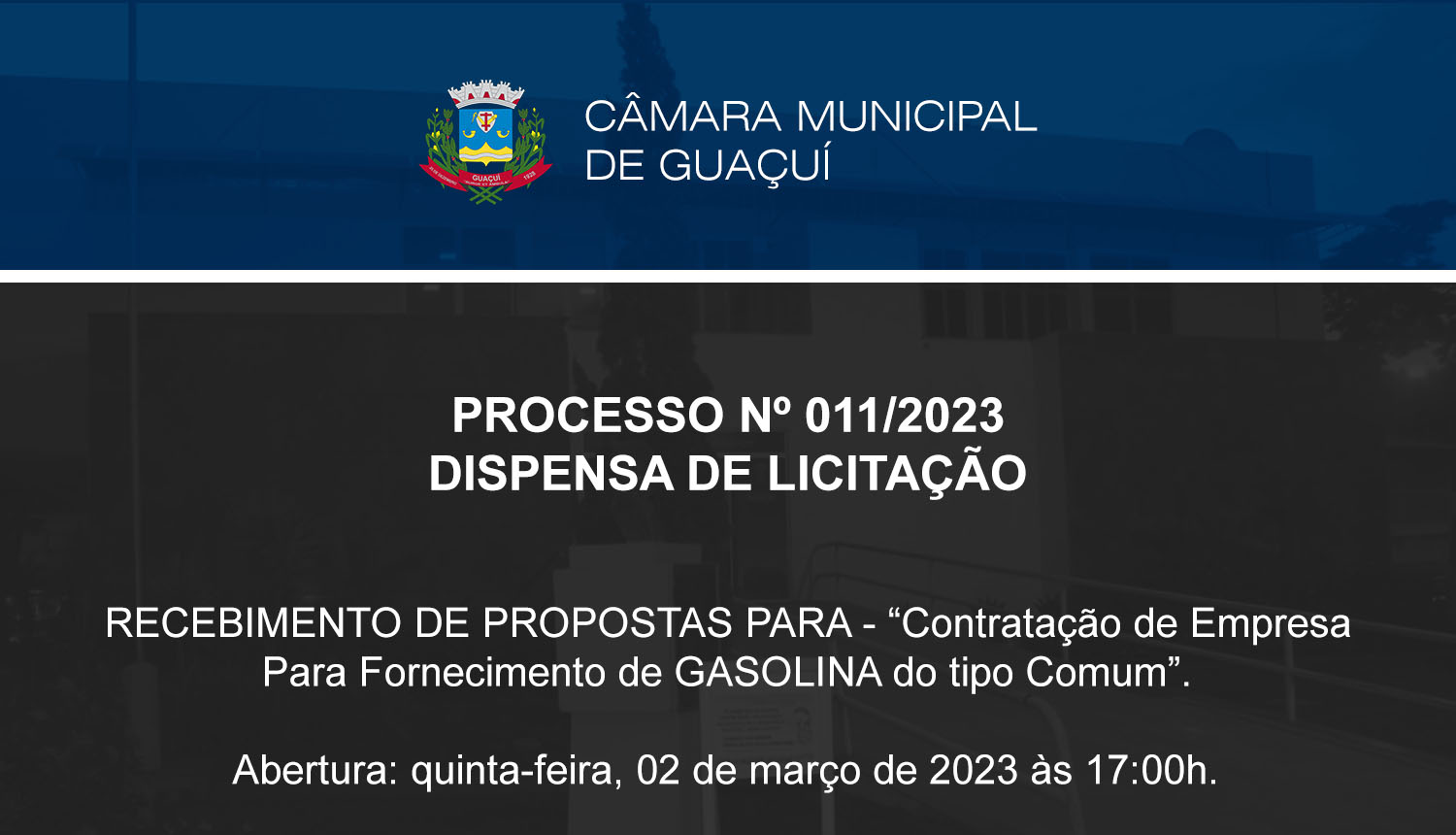 DISPENSA DE LICITAÇÃO.